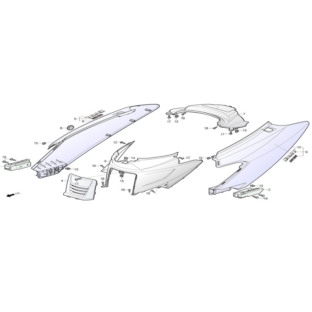 DAELIM NC125 (DL125DRT) DIS GRENAJ SELEALTI GRENAJI STICKERLI SOL KIRMIZI #DL125-DRT F1809 KR